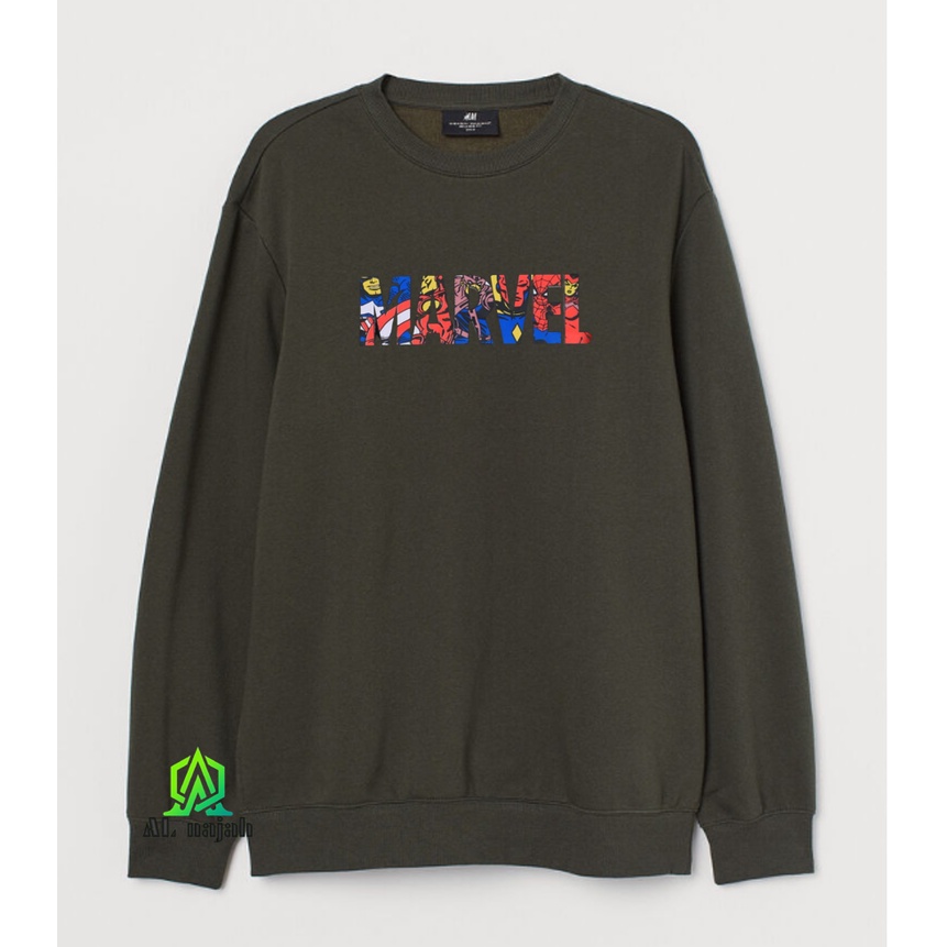 CREWNECK PRIA/WANITA H&amp;M NEW YORK, BILLIE EILISH, MARVEL, STITCH YELLOW FULL TAG H&amp;M