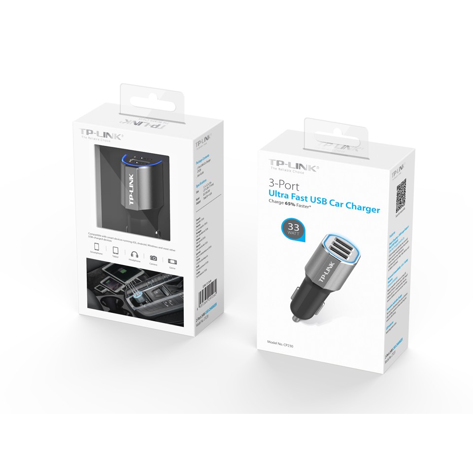 Tp-Link CP230 33W 3-Port USB Car Charger Mobil