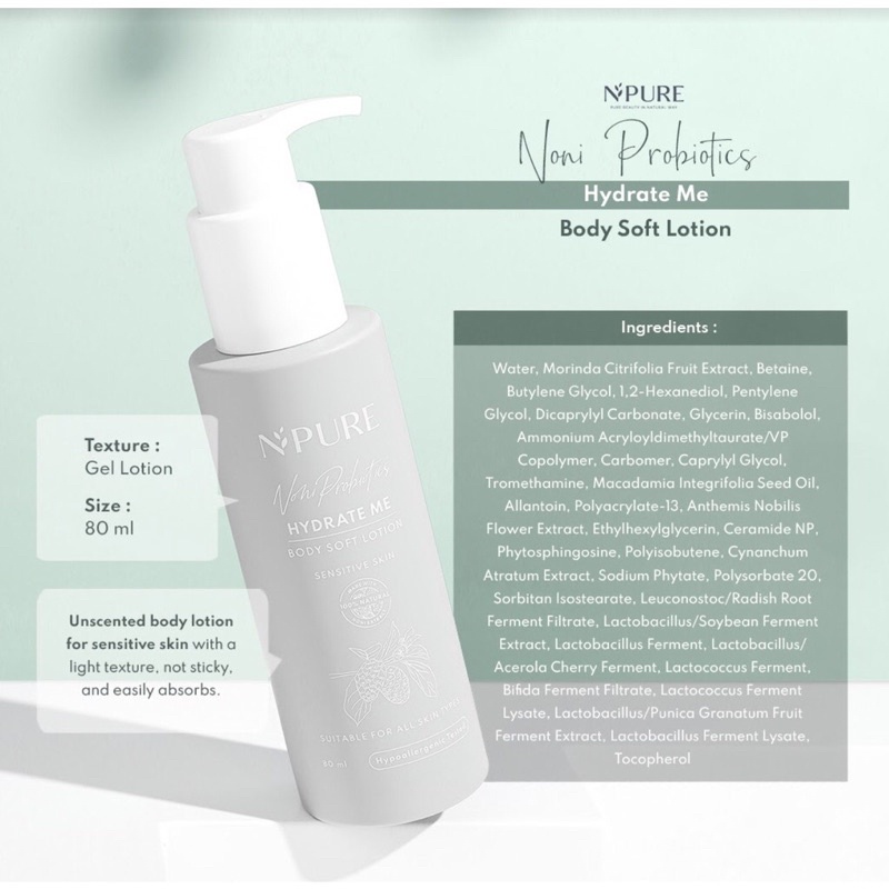 NPURE Noni Probiotics Body Soft Lotion &quot;Hydrate Me&quot;