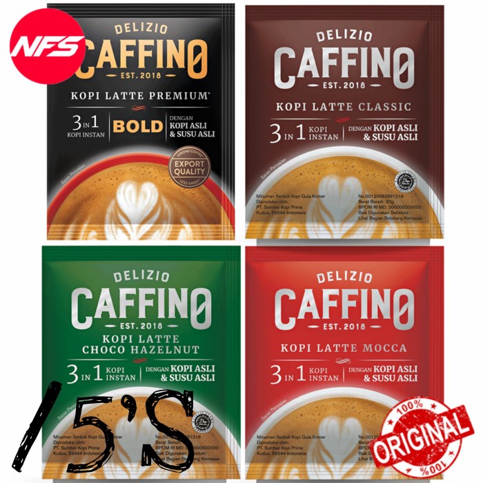 

gt201jyj Caffino Kopi Latte Instan 3In1-5/10 Pcs-20/30 G-Premium Bold/Classic - Mocca Ds20X11