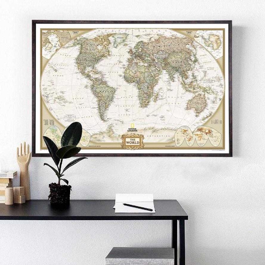 

(P1V1) ☆ LPKSTORE Poster Peta Dunia Large Vintage World Map 104 x 69 cm - N401 //Lagi@viral