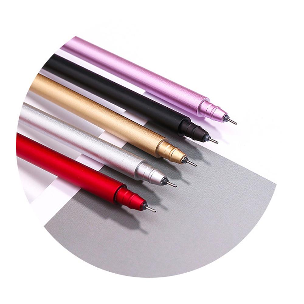 R-pen Air Motif Bunga Warna Hitam Untuk Tanda Tangan Buku Catatan / Diary