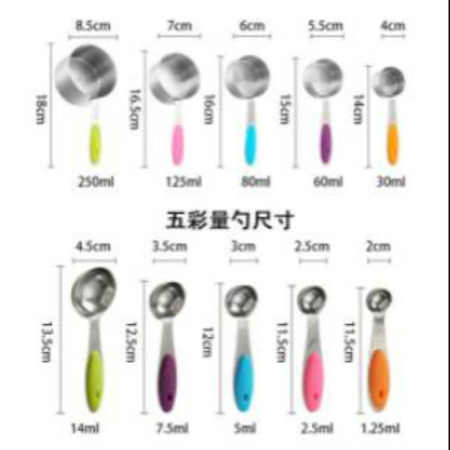 Stainless measuring cups and spoons set 10s / sendok takar