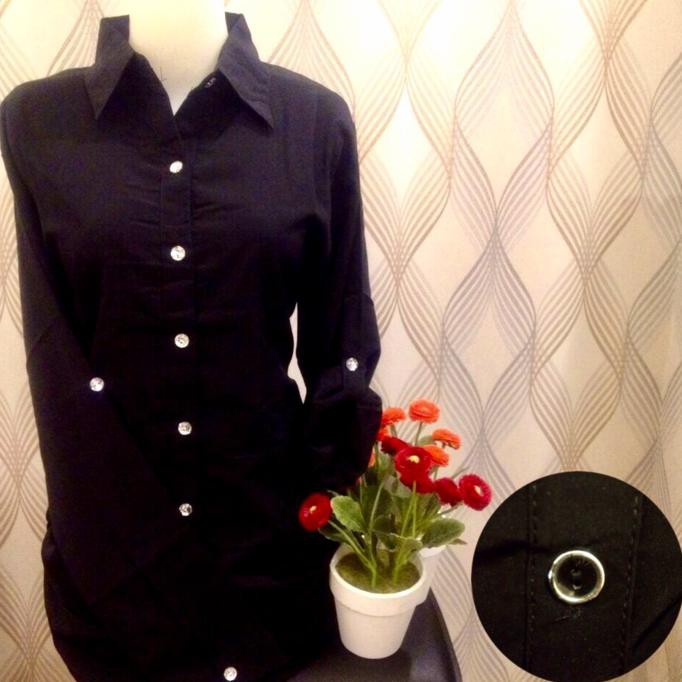 EDISI TERBARU KEMEJA BLUS HITAM POLOS WANITA ZARA LEMBUT KEKINIAN