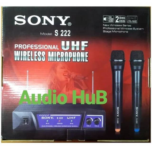 MIC WIRELESS SONY S 222 MICROPHONE HANDHELD PEGANG SONY S222 BAGUS