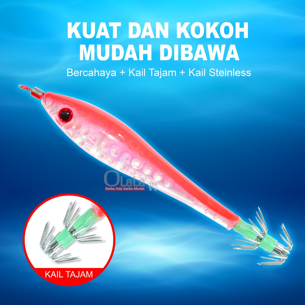 UMPAN / KAIL IKAN BIONIK MOTIF CUMI 5pcs MG