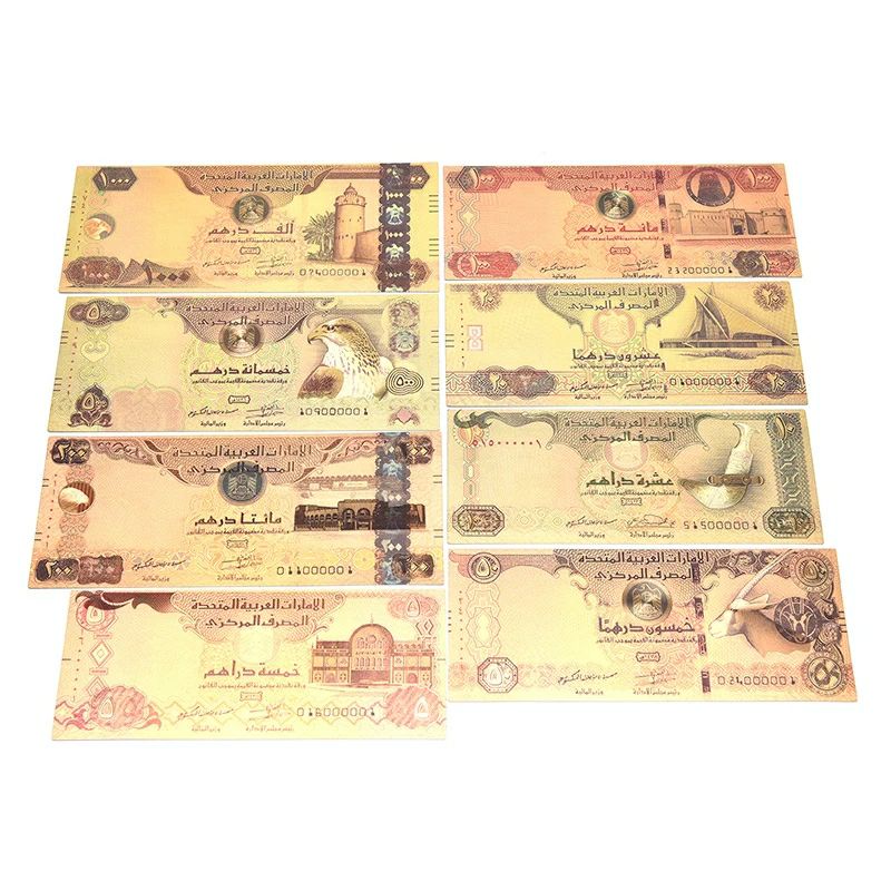 uang set gold foil emirat arab saudi