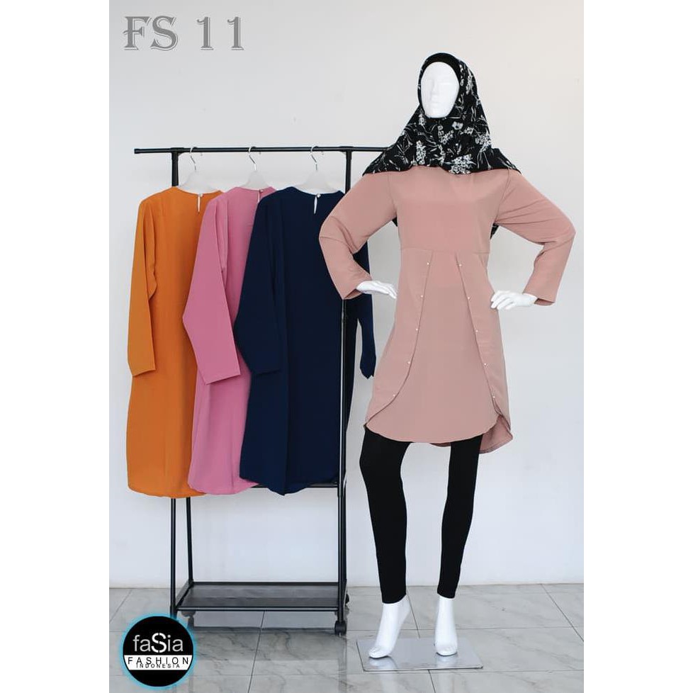 Atasan muslim Wanita baju atasan wanita muslim, TUNIK FS 11 - Orange Baru