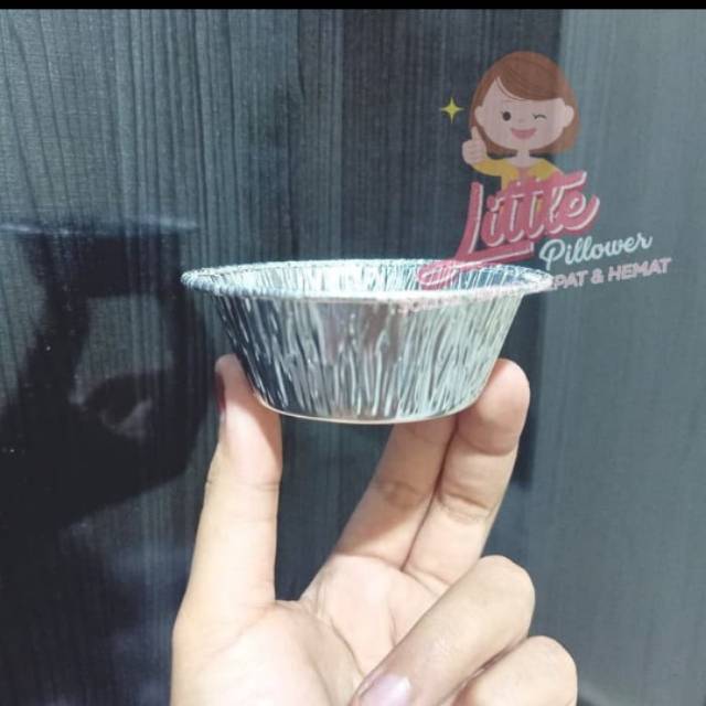 (ISI 100 - ALUM BULAT SEDANG ALAS SAJA)Tray aluminium bulat sedang/Tray panggang/Wadah Cup aluminium