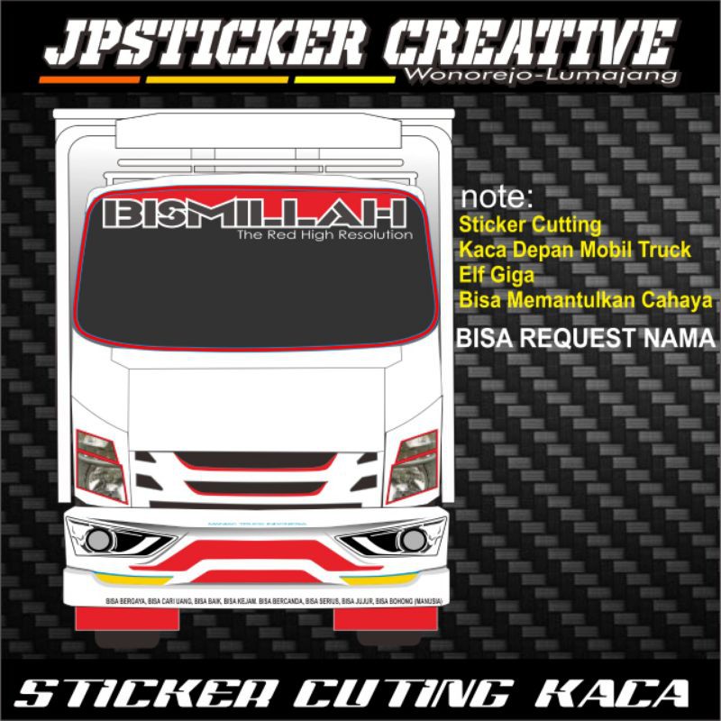 STICKER KACA MOBIL TRUCK BAGIAN DEPAN
