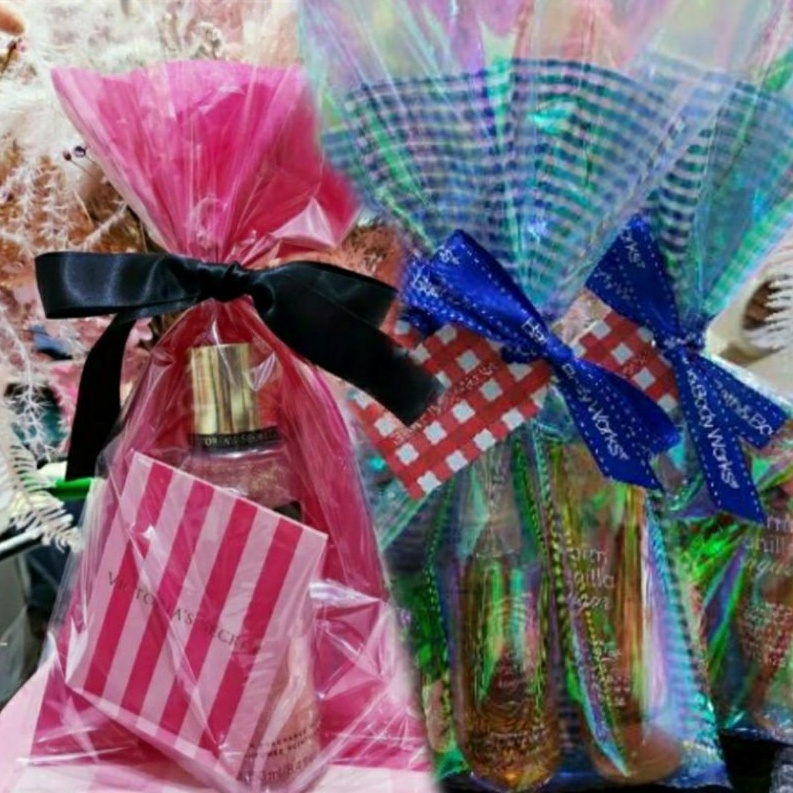 PLASTIK BUNGKUS KADO HAMPERS BIRTHDAY GIFT SET!❤VS BBW GIFT SET PLASTIC WRAP WRAPPING BUNGKUS KADO CANTIK MEWAH VICTORIA'S SECRET BATH AND BODY WORKS HAMPERS WRAP PLASTIK KADO ELEGANT MEWAH MURAH IMUT KARTU UCAPAN &amp; PITA WARNA WARNI GOODIE BAG