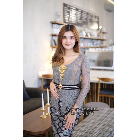 KEBAYA KUTUBARU KEBAYABALI KEBAYA COKLAT SILVERQUEEN  KEBAYA WISUDA MURAH