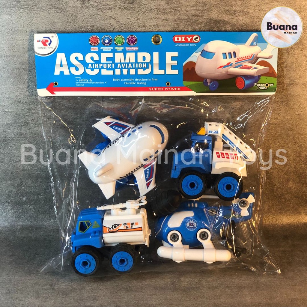 RONGLE TOYS DIY ASSEMBLE 6 MODEL MAINAN BONGKAR PASANG EDUKASI ANAK COWO CEWE BALITA