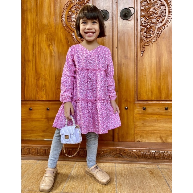 Dress Anak Perempuan / Tunik Anak / Midi Dress Anak HANA 3-8 Tahun