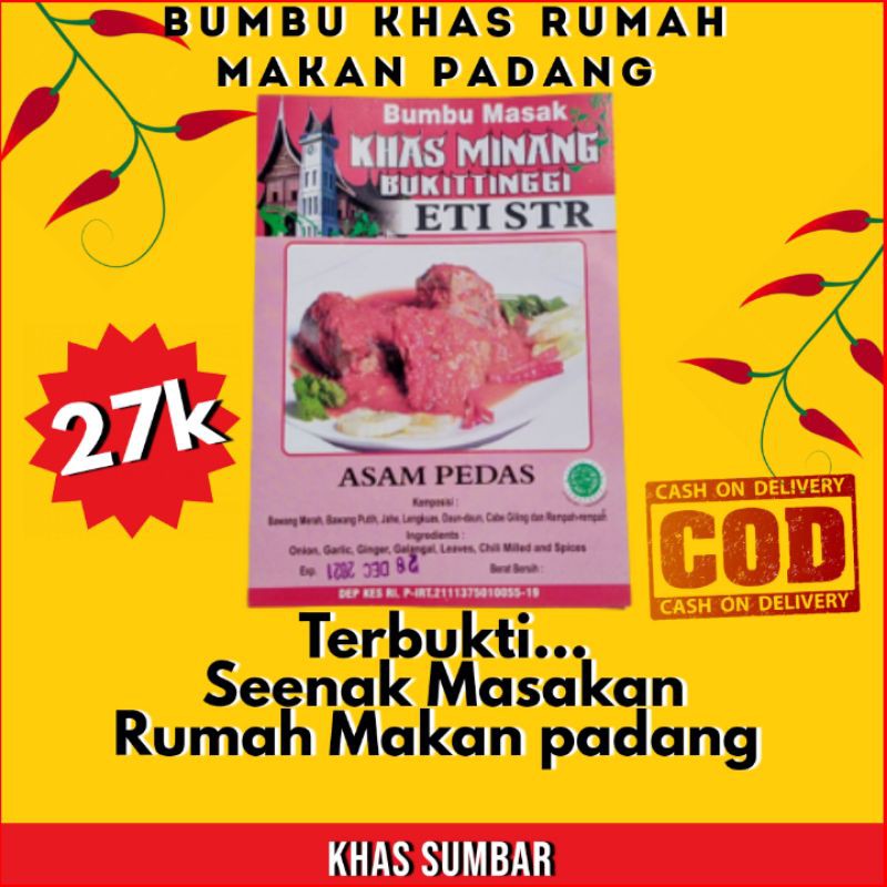 

Bumbu Asam Pedas 250gram Khas Minang Bukittinggi Asli Padang Sumatera Barat Cod