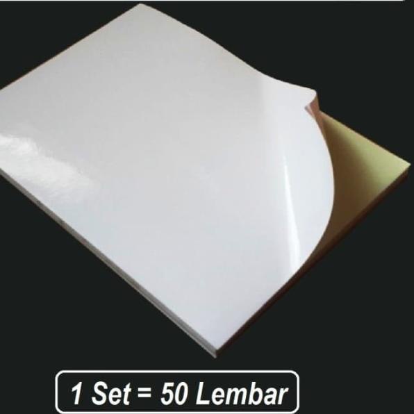 

❅ Kertas Sticker Glossy Chromo Paper Injek Printer A4 - 50 Lembar ♛