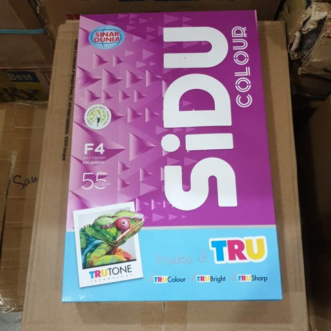 

Kertas HVS F4 55 gsm Warna Biru Merah Pink Kuning Hijau Folio