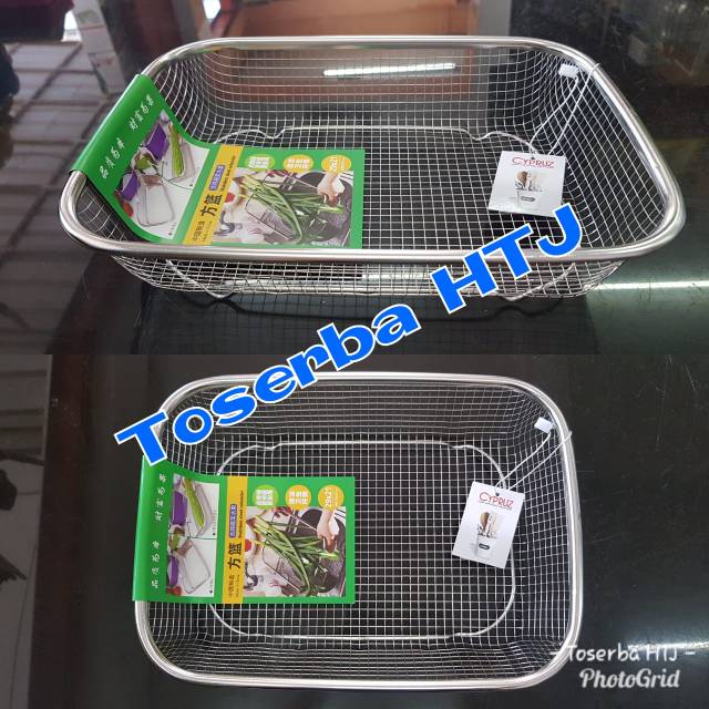 Saringan segi stainless ukuran kecil / tirisan gorengan wadah makanan