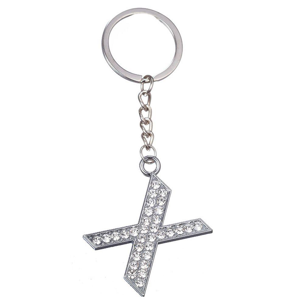 NEEDWAY Needway Huruf Liontin Huruf A-Z Unisex Aksesoris Kristal Berlian Imitasi Gantungan Kunci Initial Capital Key Chain