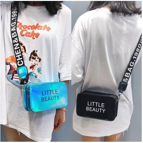 TAS WANITA BS67 Tas Bahu / Selempang Ukuran Kecil Wanita Strap Lebar dengan Resleting little beauty ACC