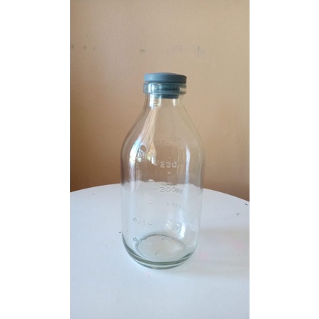 FG - Botol Kaca 250ml - Botol Infus - Botol Jamu - Botol Ikan Cupang - botol bekas - GROSIR MURAH