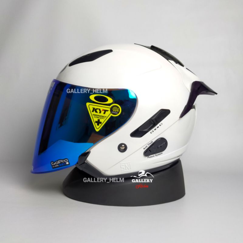 HELM KYT GALAXY FLAT R PUTIH | PAKET GANTENG VISOR VENOM-5
