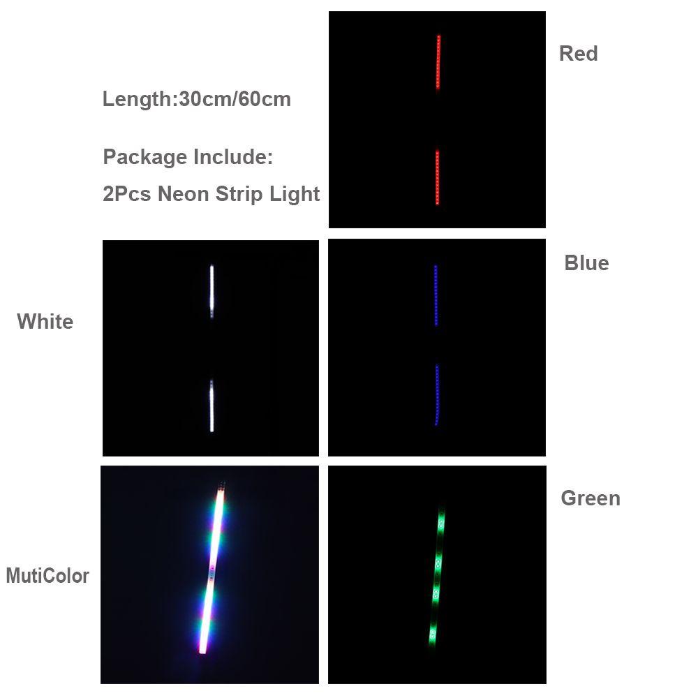 Nanas 2Pcs Neon Strip Light Prcatical DIY 60CM 48LED Strobo Scanner