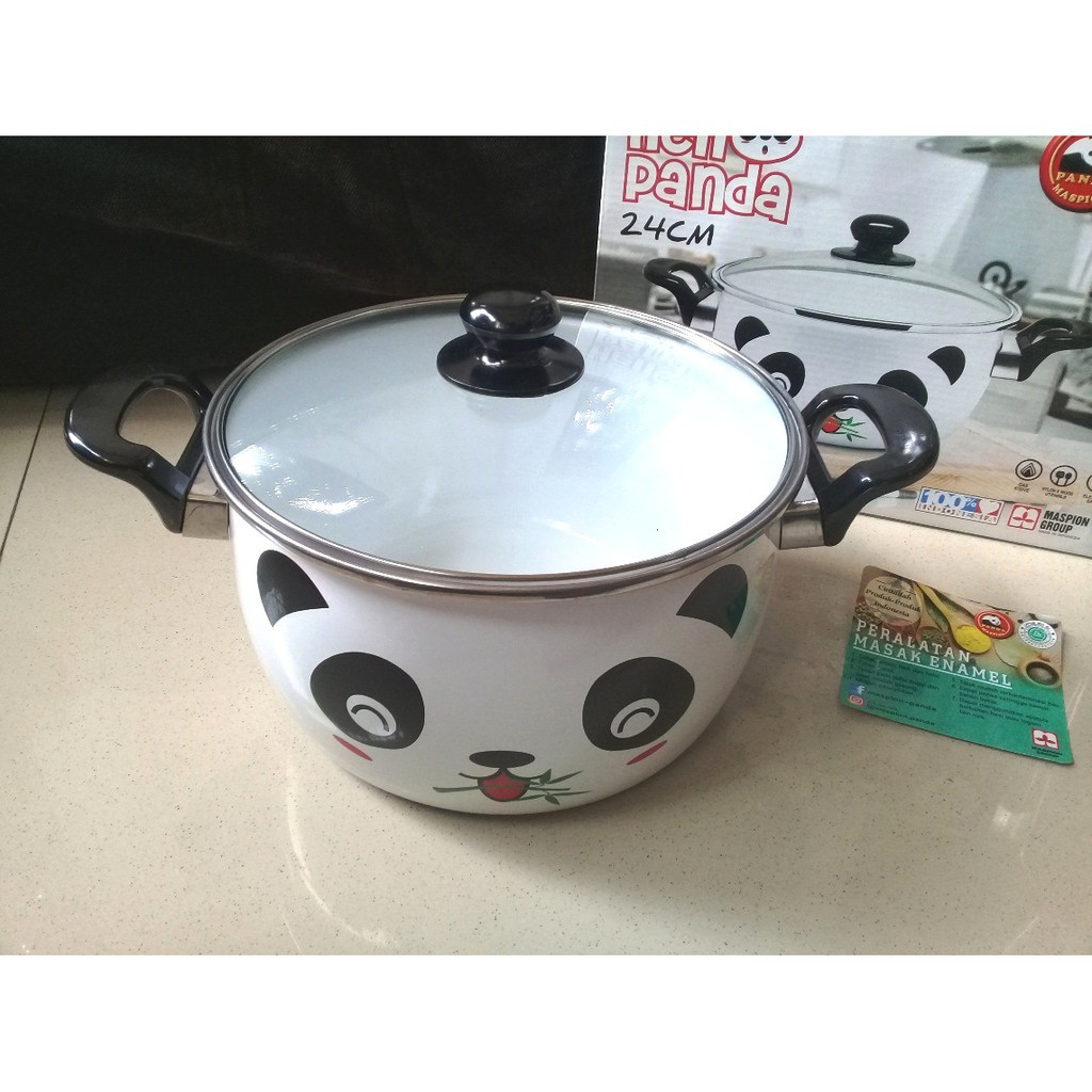 Panci Hello Panda 24 Cm Tutup Kaca