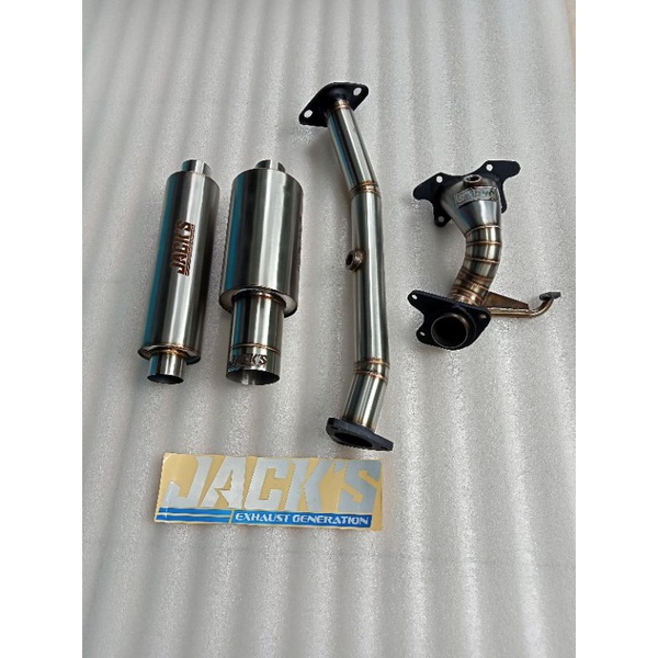 Knalpot Mobil Racing MUFLER Jack's Exhaust AB 09 Polish Fullset Downpipe Frontpipe Jazz Gk5 Mobilio 
