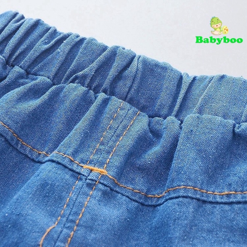 (1-3 tahun) Setelan Kaos Celana Model Jeans Anak Laki-laki