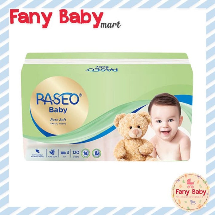 PASEO BABY [BEST SELLER] PURE SOFT FACIAL TISSUE 3 PLY 130'S / TISSUE KERING