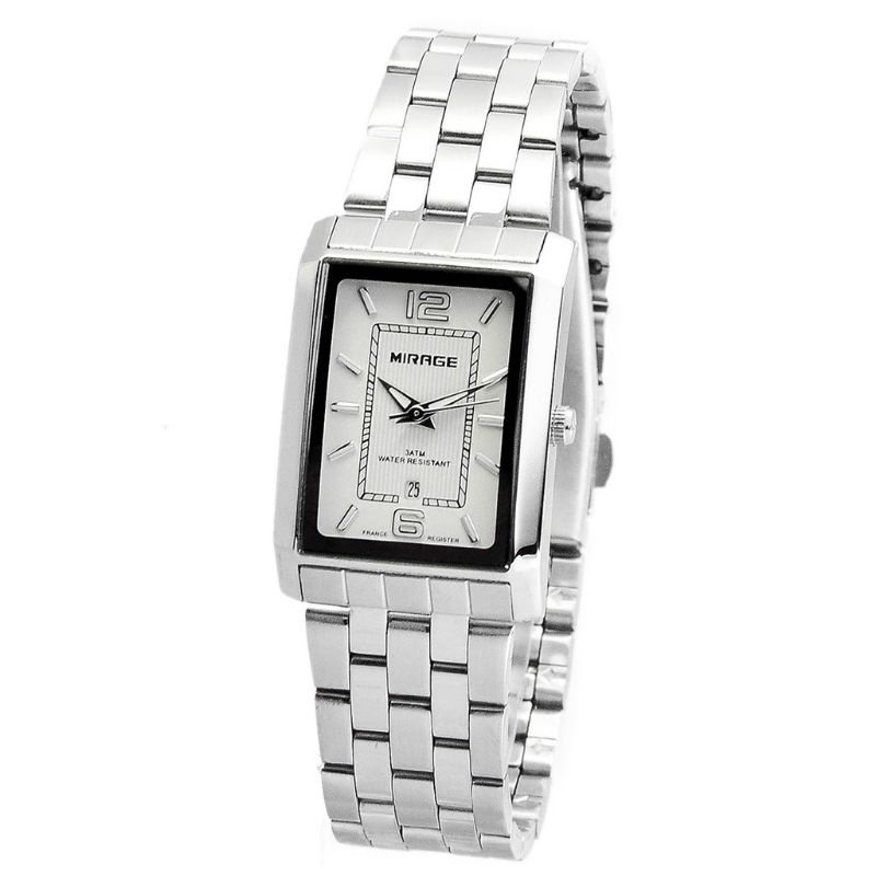 JAM TANGAN WANITA MIRAGE RANTAI SILVER STAINLIS STEL JAM TANGAN CEWEK MIRAGE ORIGINAL TAHAN AIR_MIRAGE PERSEGI JAM TANGAN KASUAL WANITA_JAM TANGAN WANITA SPORTY WATER RESISITANT_JAM TANGAN WANITA TERLARIS MIRAGE WARNA SILVER FREE BOX DAN BATRAI MIRAGE ORI