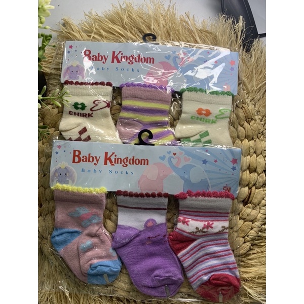 Baby Kingdom Baby Socks 3in1 | Kaos Kaki Bayi 0-6bulan