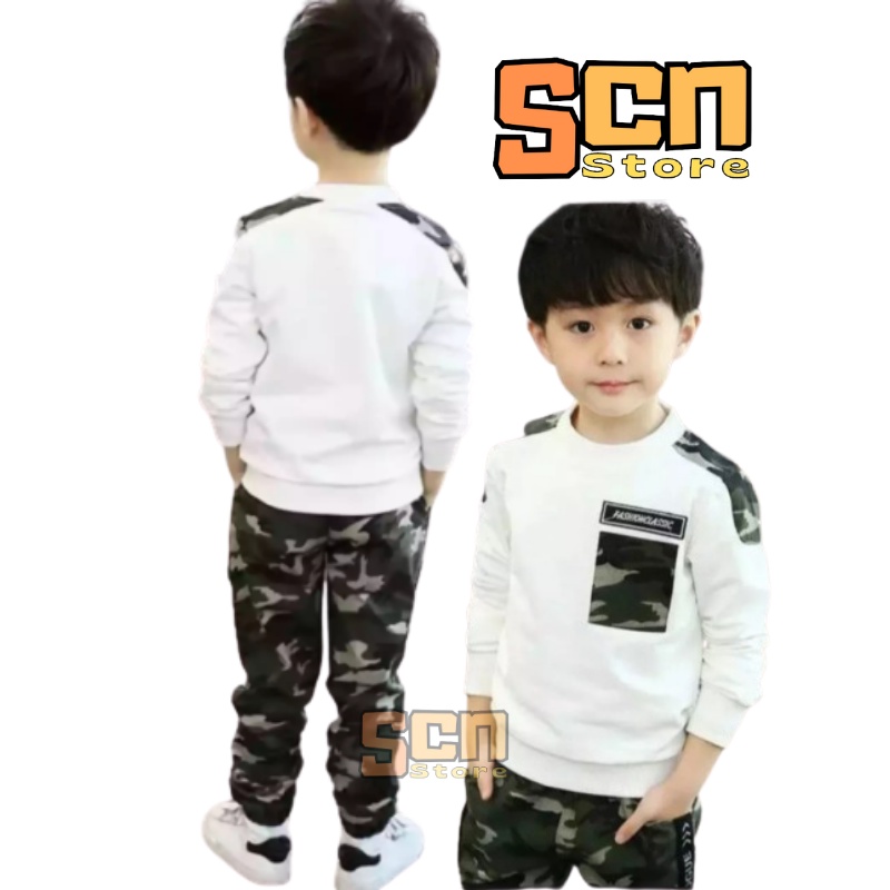 SCN-Store Setelan Anak ARMY Usia 1-6 Tahun