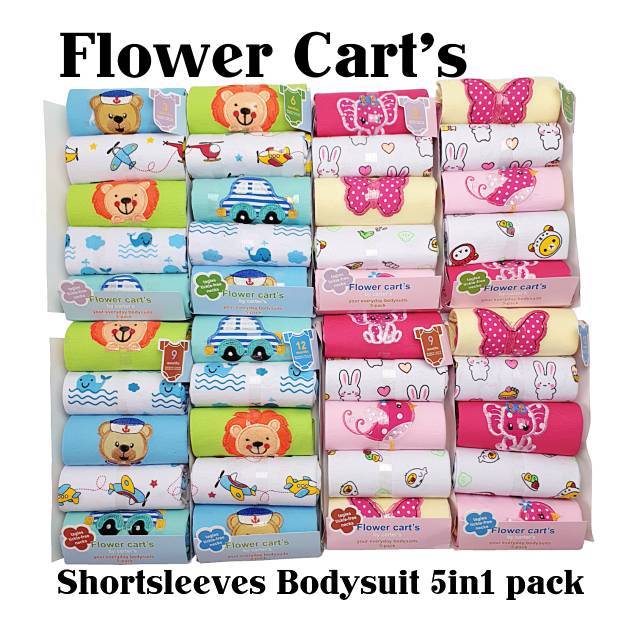 Jumper Pendek / Bodysuit Bayi Flower Carts 5in1 / BE LOVE