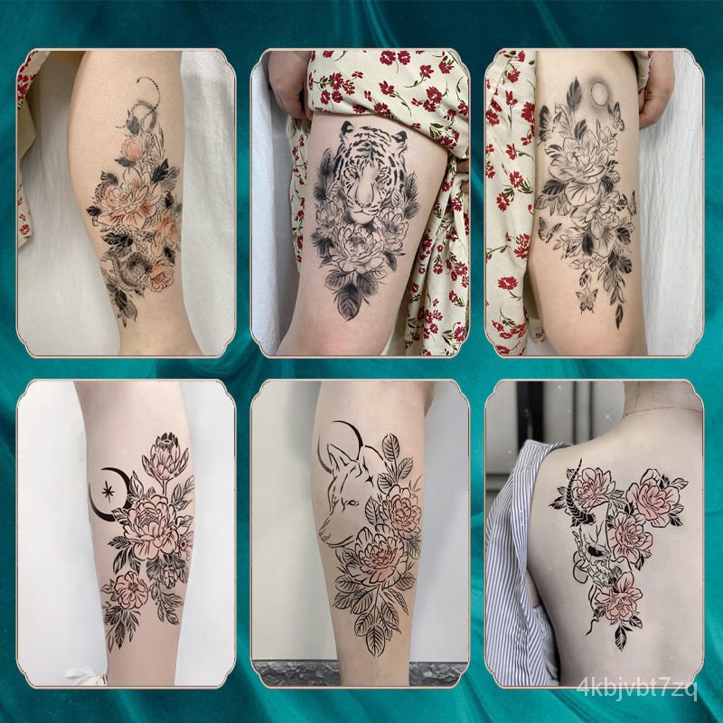 Tato Pola Template Bunga Polos Tattoo Pola Semprot Lukisan Tato Jus Krim Khusus Tebal Besar Gambar K