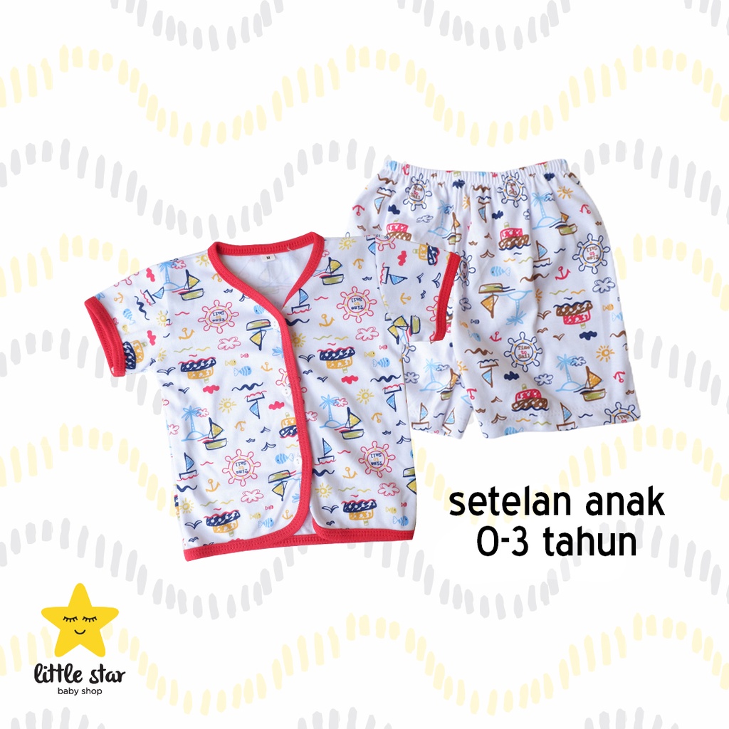 Setelan Anak Bayi Cewek Cowok | Set Baju Kaos Celana Pendek