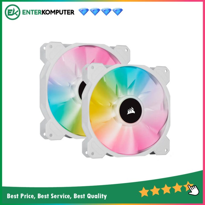 Corsair iCUE SP140 RGB Elite PWM White (Twin Pack) - 14CM Fan