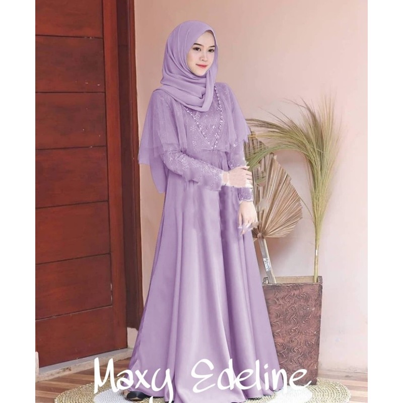 (3Warna) ZR- maxi edeline / Gamis wanita lebaran / maxi hijab murah