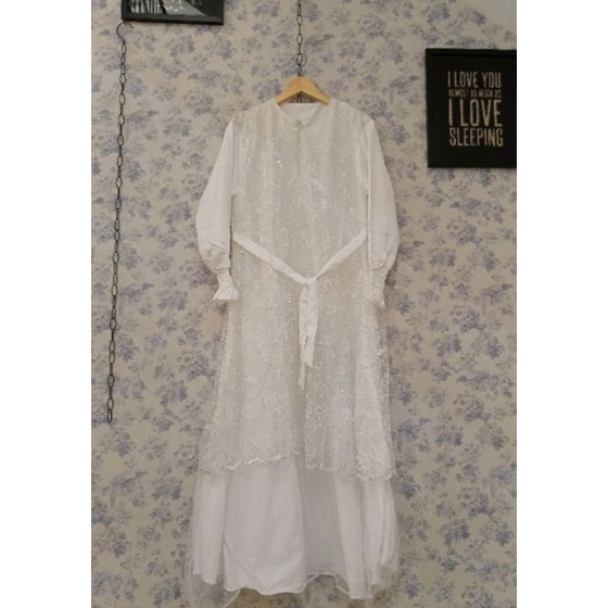 Gamis Putih GAMIS BROKAT PUTIH
