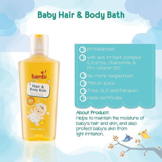 Bambi Baby Hair and Body Bath 2 In 1 200ml