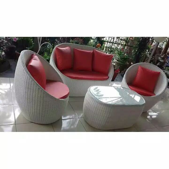 kursi sofa gentong rotan sintetis