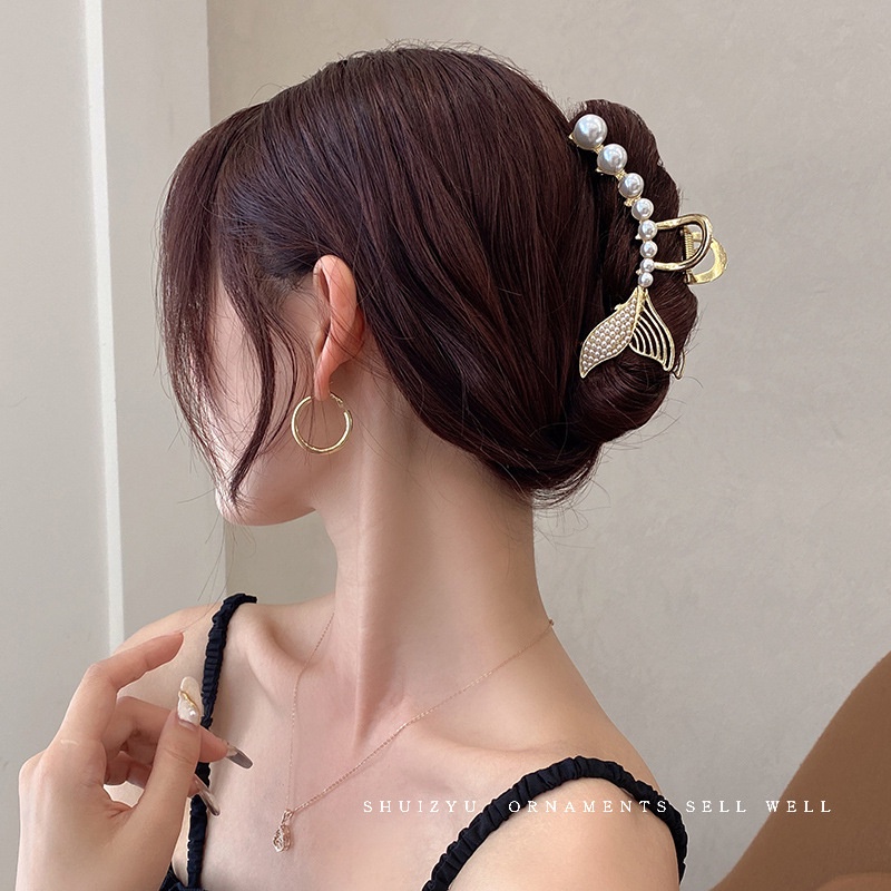 Jepit Rambut Bentuk Kupu-Kupu Bahan Metal Hias Kristal Mutiara Untuk Wanita Butterfly