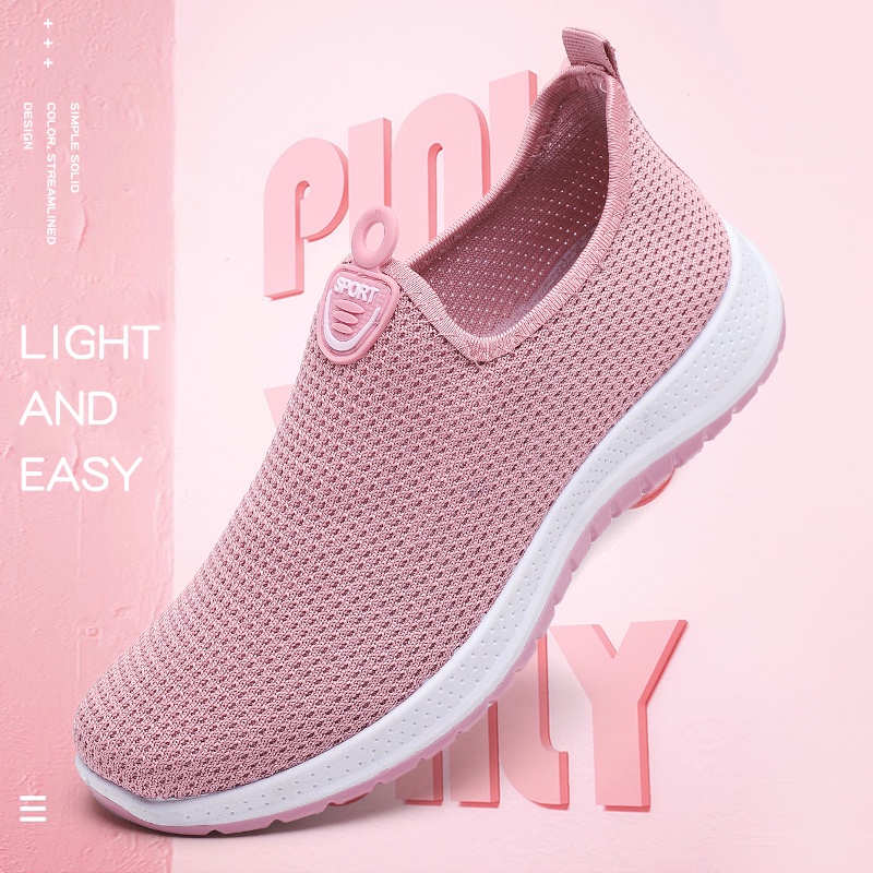 Batavia 2023 baru sepatu impor wanita  rajut  premium bernapas olahraga bebas biaya kirim  Batavia Shoes Fashion Sneaker  Pink Hitam Grey sekolah korea Onlinemall kanvas P1
