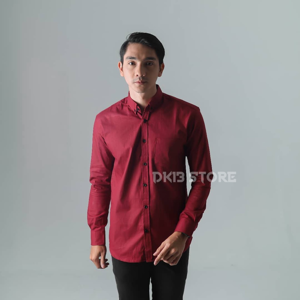 KEMEJA POLOS PANJANG SLIMFIT SIZE NORMAL M L XL XXL XXXL