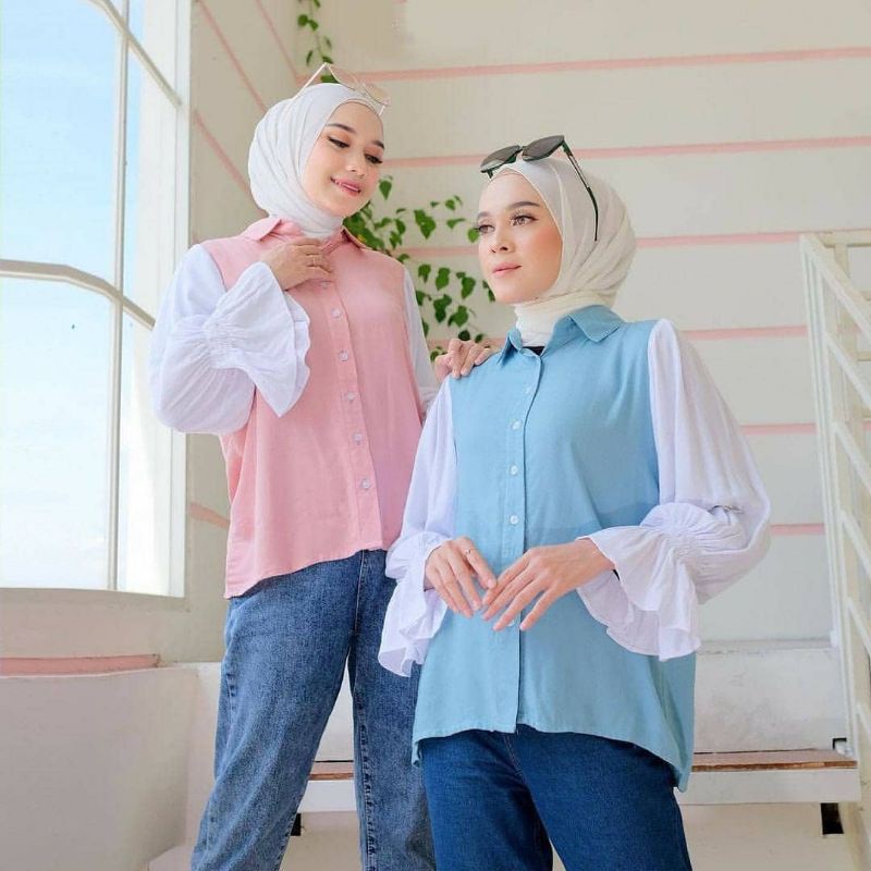 DERA BLOUSE - BLOUSE POLOS SIMPLE - PAKAIAN WANITA - TERBARU- BISA COD