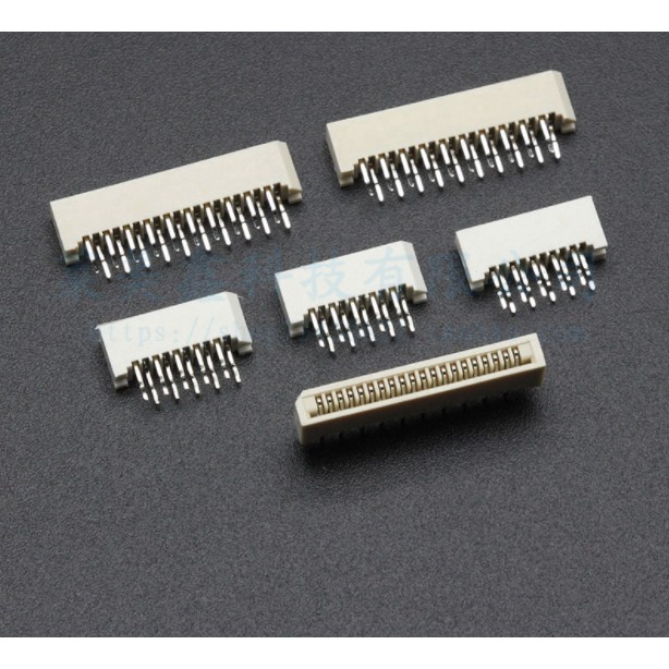 10pcs 1.0mm Spacing Kunci Single-Sisi Kunci Lurus Jarum FFC / FPC Socket Vertikal 4P 5P 6P 30P Connector