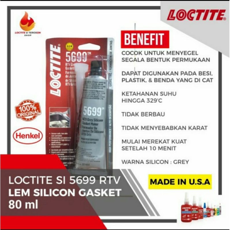 

Lem Loctite RTV SI 5699 Silicone Gasket Grey 80ml