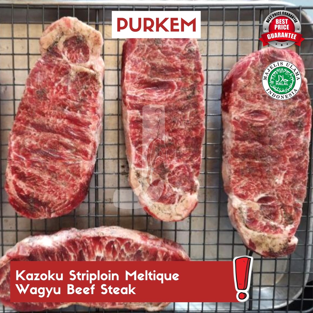

Kazoku Striploin Meltique Wagyu Beef Steak - Puri kembangan