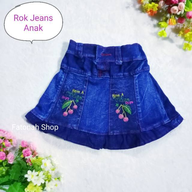 Rok jeans anak rok pendek anak murah grosir ecer 1 2 3 tahun